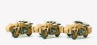 16563 Preiser WWII German Zundapp KS-3 motorcycles with sidecars (3pc kit)